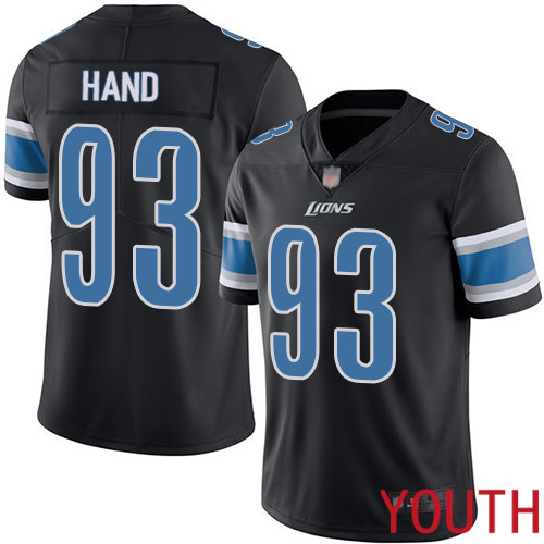 Detroit Lions Limited Black Youth Dahawn Hand Jersey NFL Football #93 Rush Vapor Untouchable